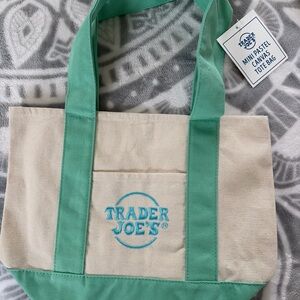 Trader Joe’s pastel mini canvas tote bag